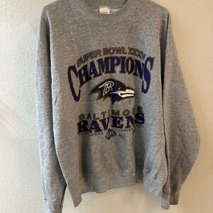 Fruit of the Loom Gray Baltimore Ravens Champions Sweater